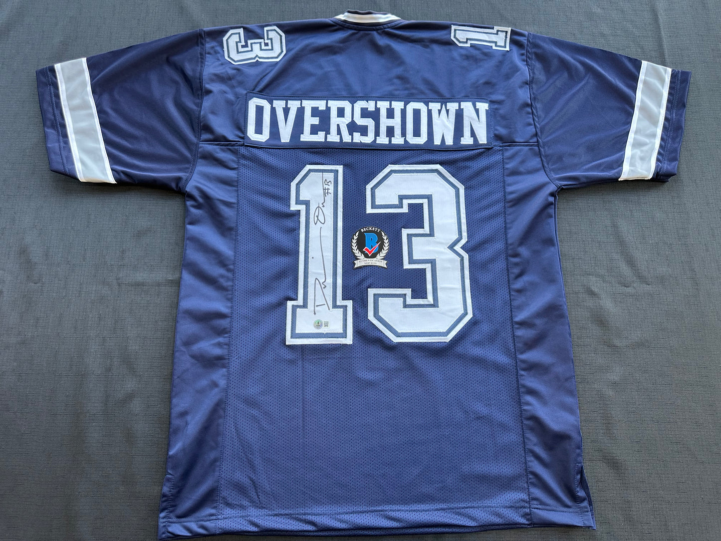 DEMARVION OVERSHOWN SIGNED BLUE JERSEY Dallas Cowboys BAS