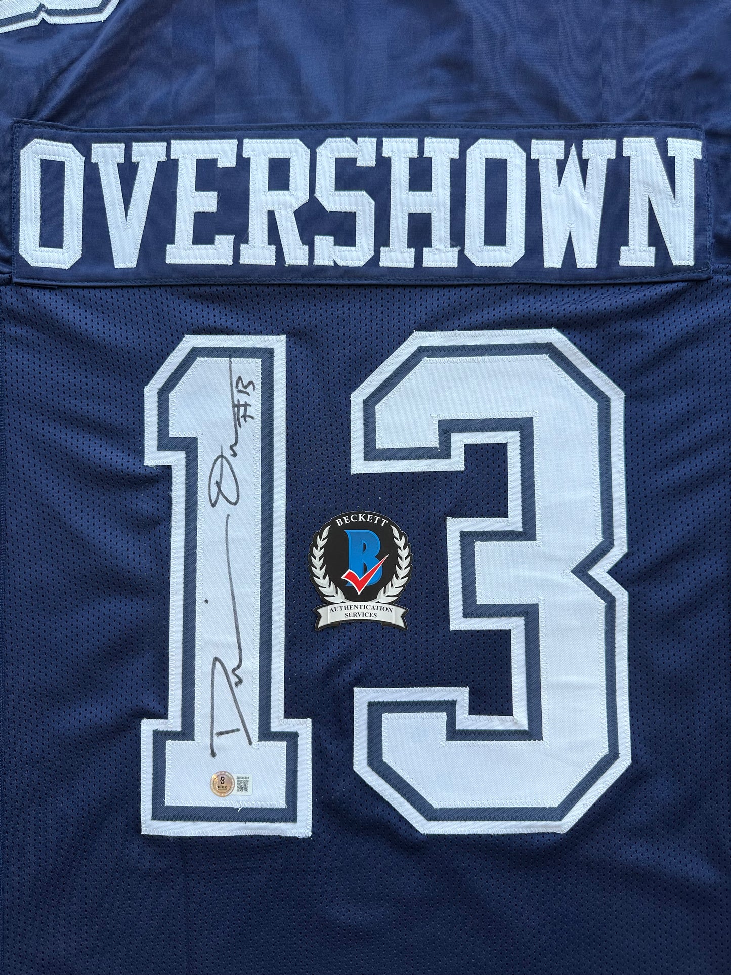 DEMARVION OVERSHOWN SIGNED BLUE JERSEY Dallas Cowboys BAS
