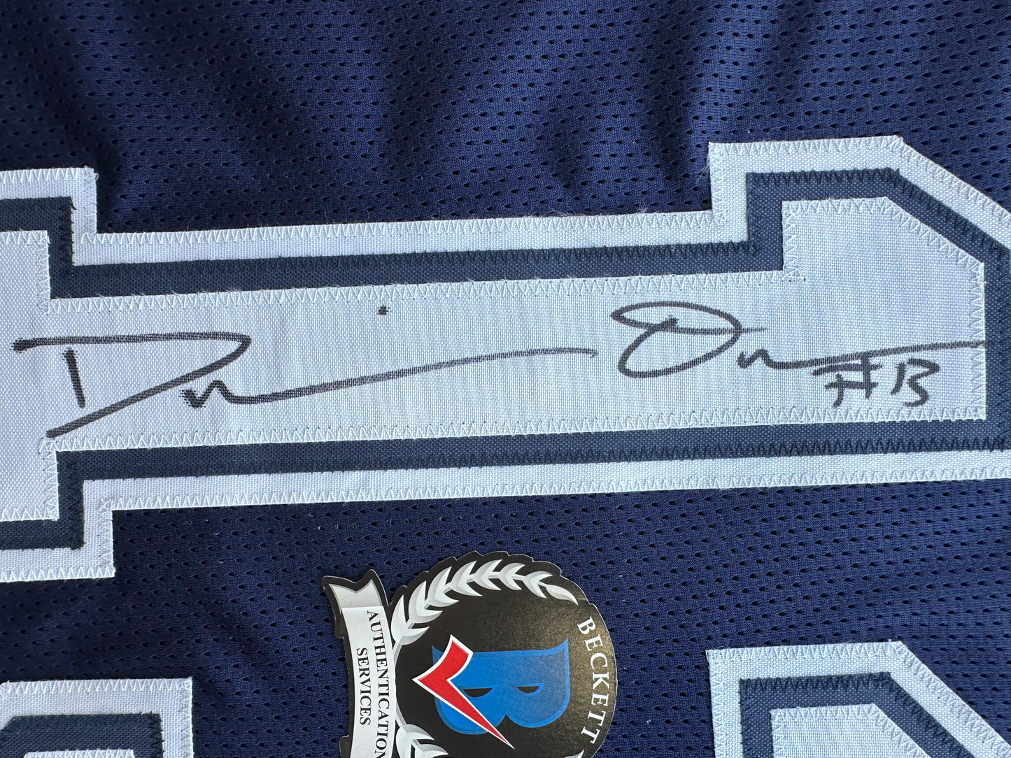 DEMARVION OVERSHOWN SIGNED BLUE JERSEY Dallas Cowboys BAS