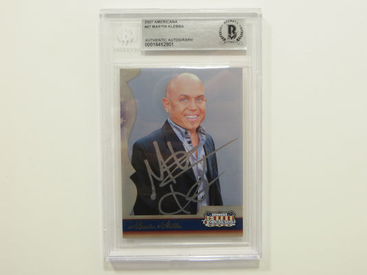 MARTIN KLEBBA SIGNED BGS BAS SLAB 2007 AMERICANA #47 Pirates of the Caribbean
