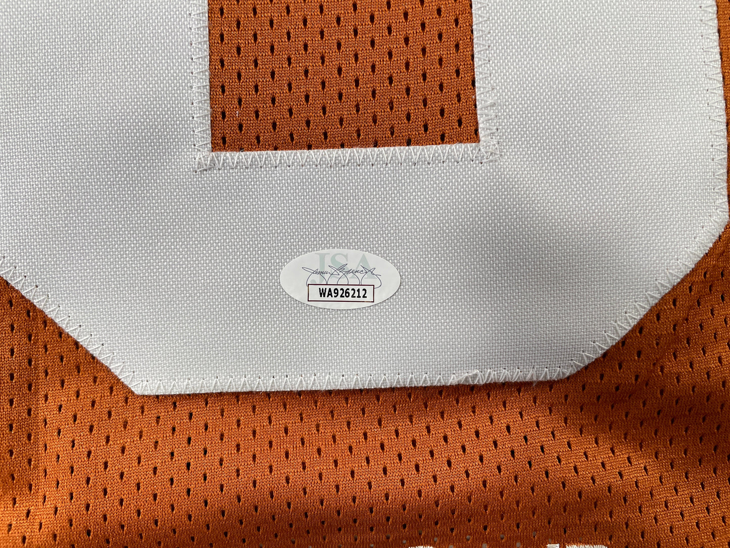 VINCE YOUNG TEXAS LONGHORNS SIGNED STAT JERSEY JSA COA