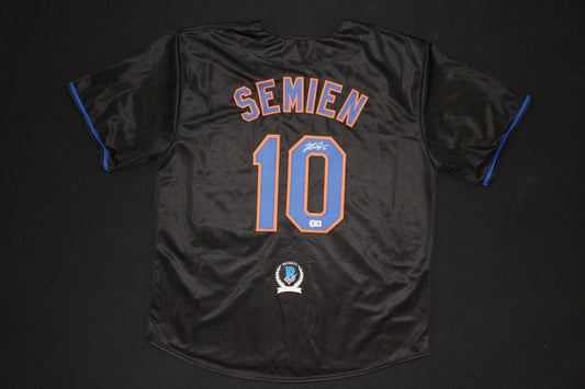 MARCUS SEMIEN NEW YORK NY METS SIGNED ALT BLACK JERSEY BAS COA