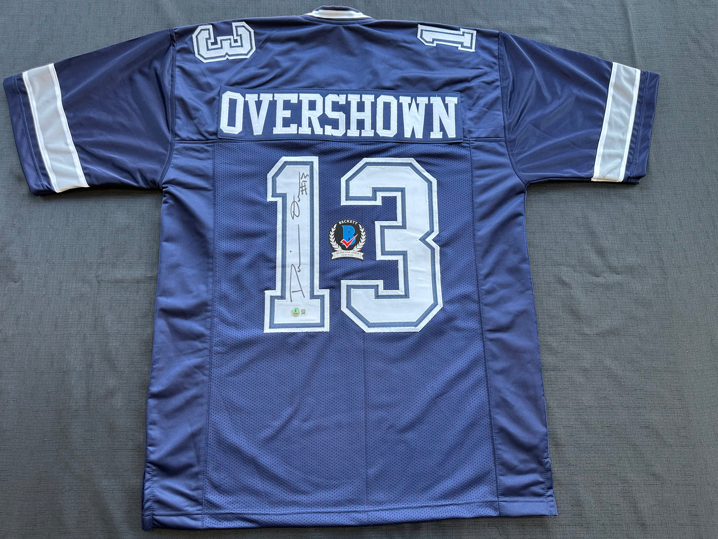 DEMARVION OVERSHOWN SIGNED BLUE JERSEY Dallas Cowboys BAS