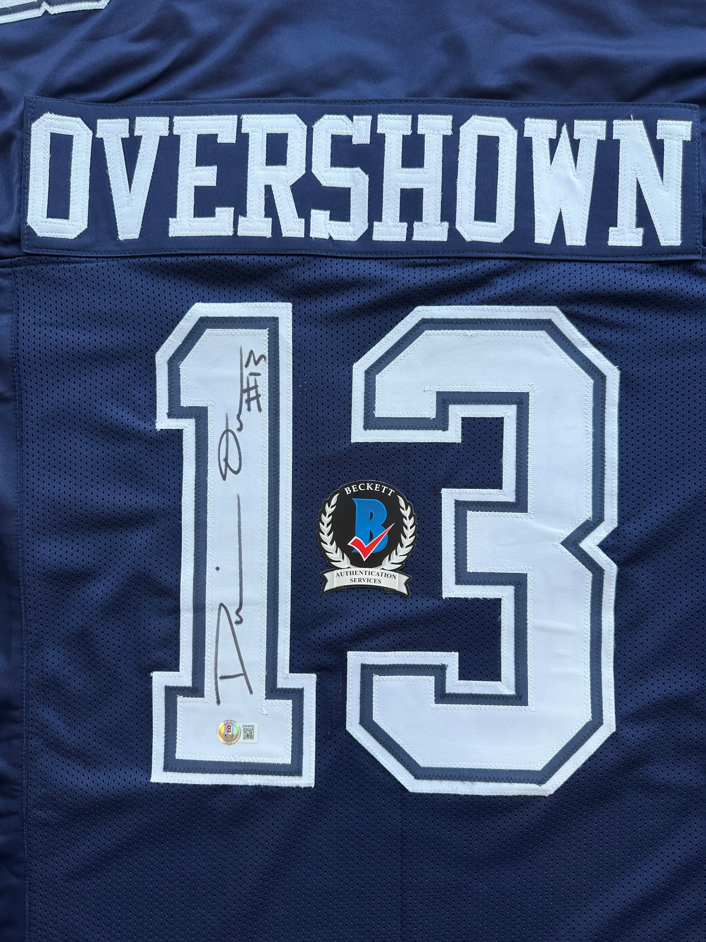 DEMARVION OVERSHOWN SIGNED BLUE JERSEY Dallas Cowboys BAS