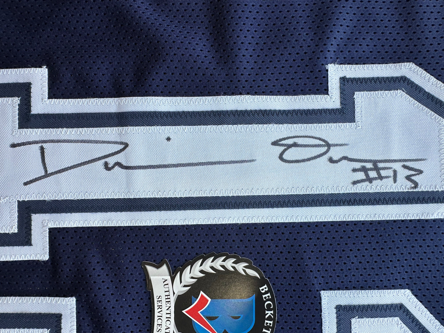 DEMARVION OVERSHOWN SIGNED BLUE JERSEY Dallas Cowboys BAS