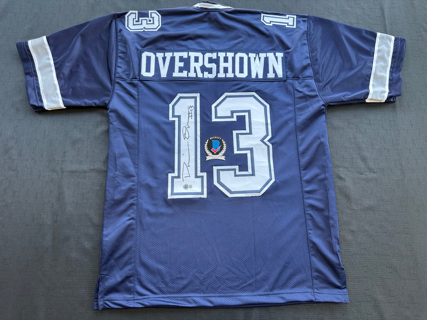 DEMARVION OVERSHOWN SIGNED BLUE JERSEY Dallas Cowboys BAS