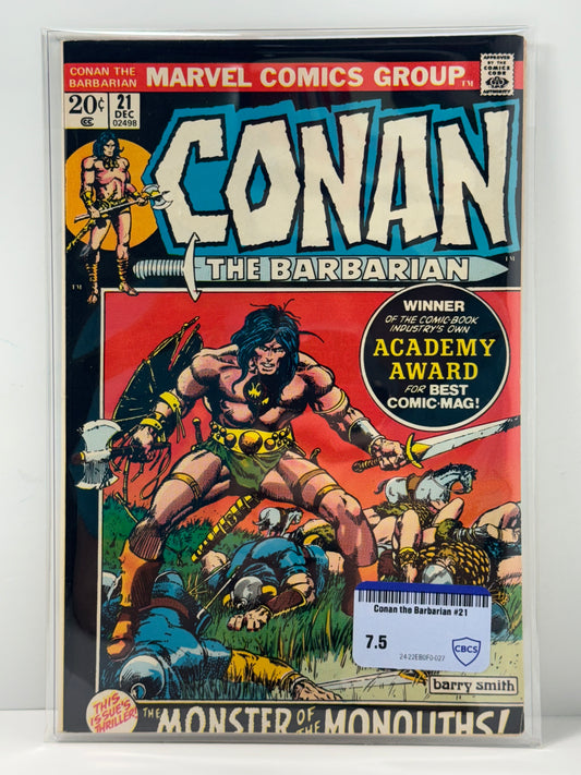 Conan the Barbarian #21 (Marvel Comics December 1972) CBCS Comic Review 7.5