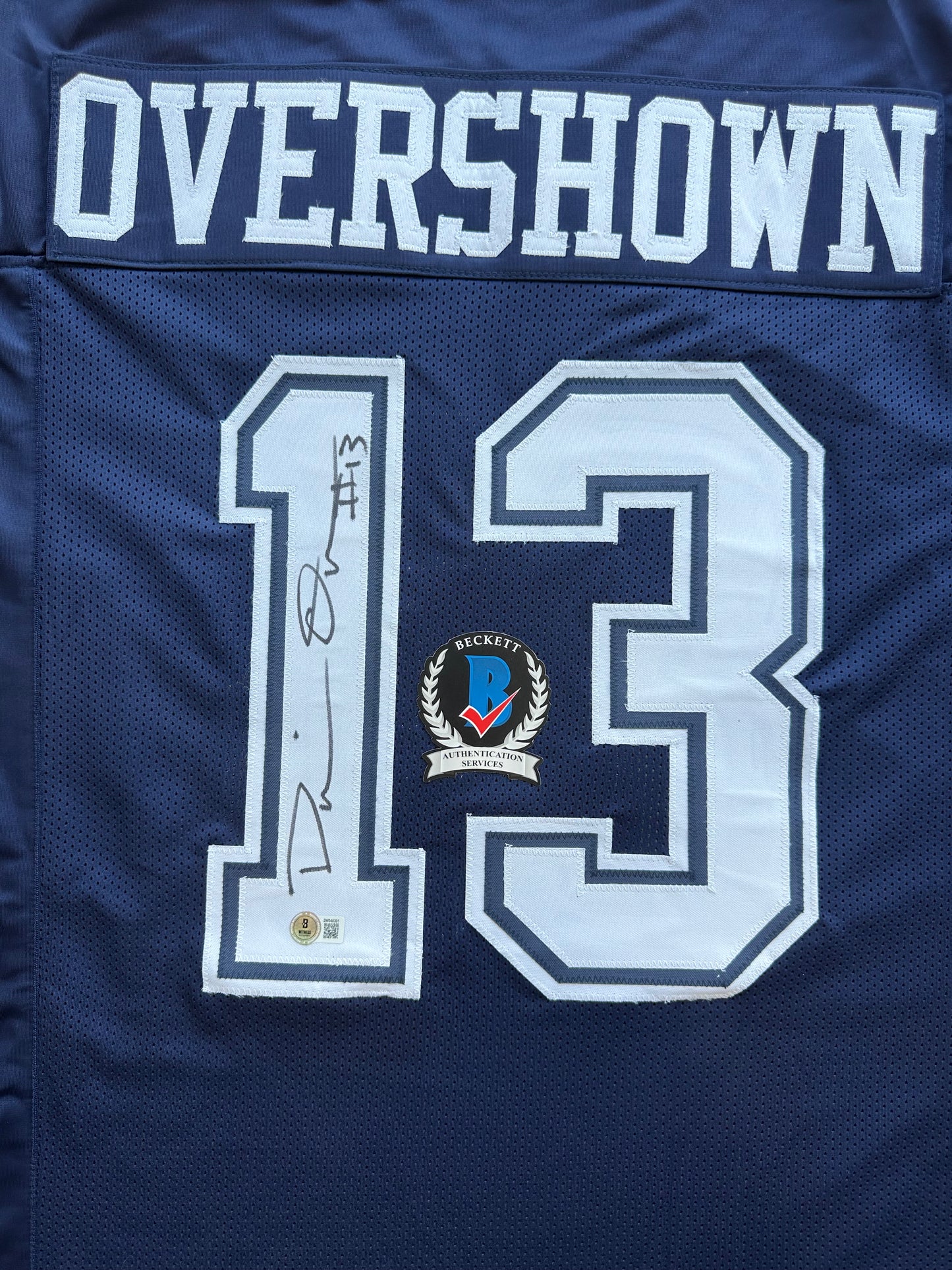 DEMARVION OVERSHOWN SIGNED BLUE JERSEY Dallas Cowboys BAS