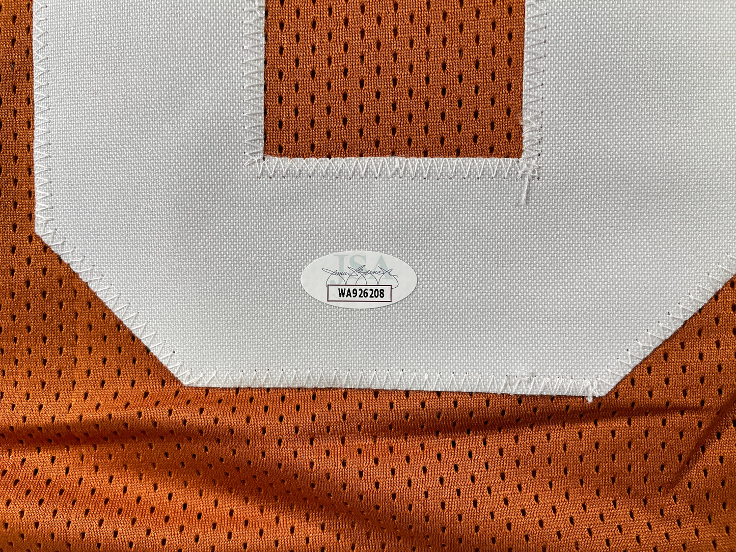 VINCE YOUNG TEXAS LONGHORNS SIGNED STAT JERSEY JSA COA