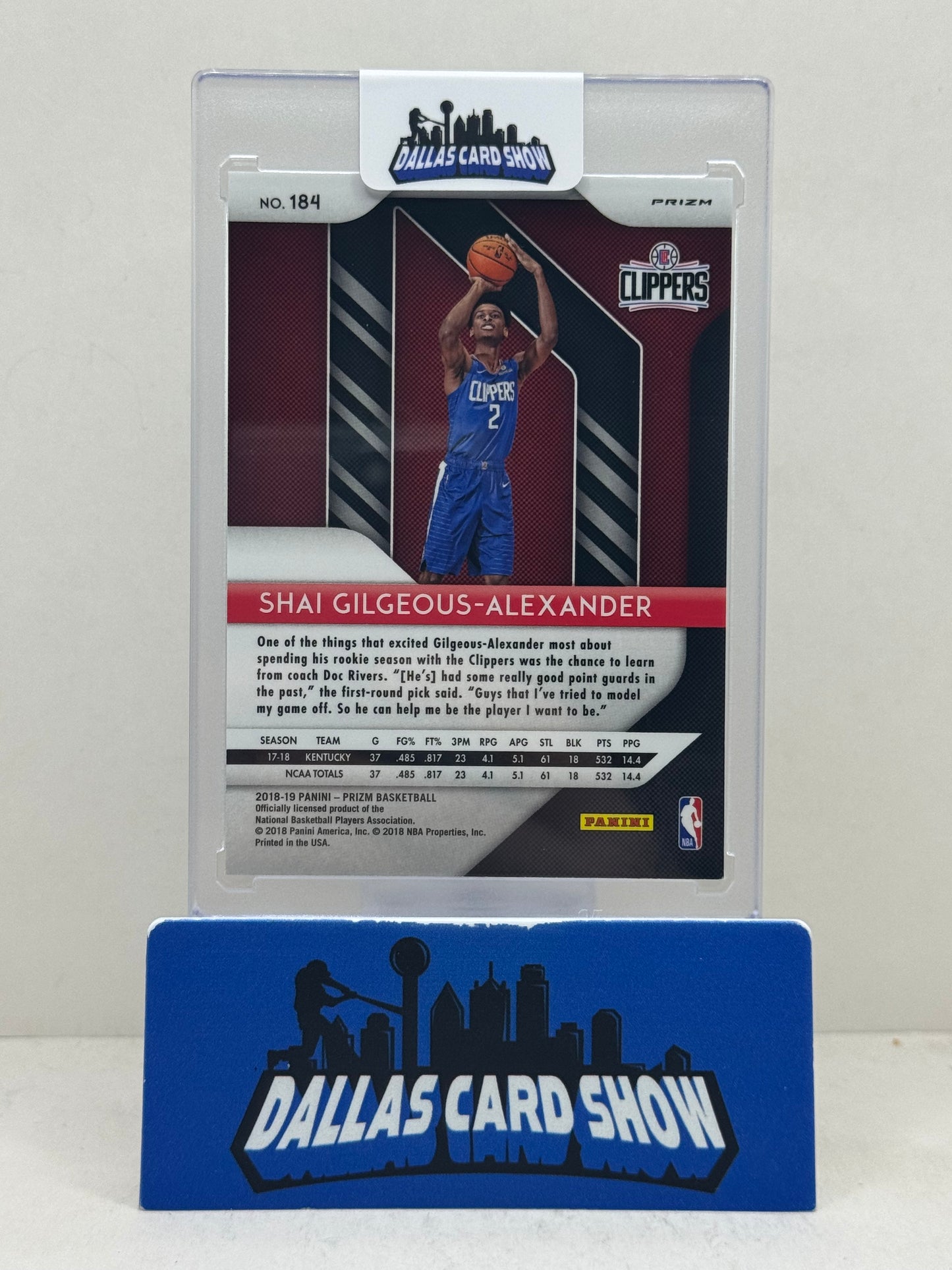 2018-19 Panini Prizm #184 Shai Gilgeous-Alexander Green Rookie RC Thunder