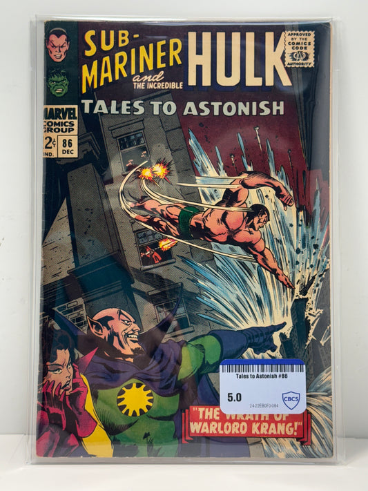 TALES TO ASTONISH #86 Marvel Comics 1966 Submariner, Hulk CBCS Comic Review 5.0