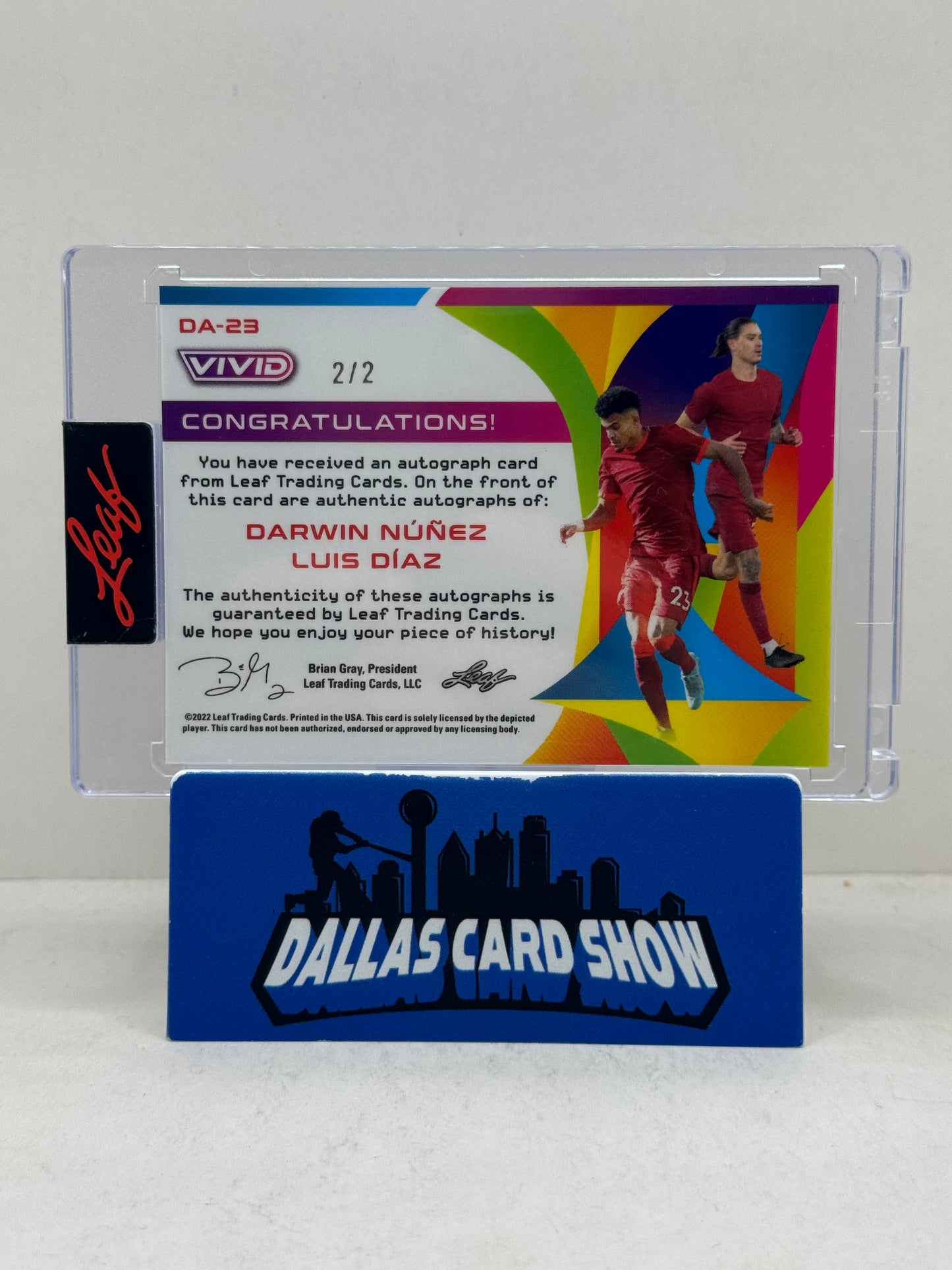 2022 Leaf Vivid #DA-23 Darwin Nunez,Luis Diaz Purple Autograph /2