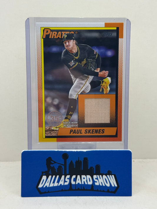 2025 Topps Series 1 1990 Topps Baseball Relics Paul Skenes Bat Relic
