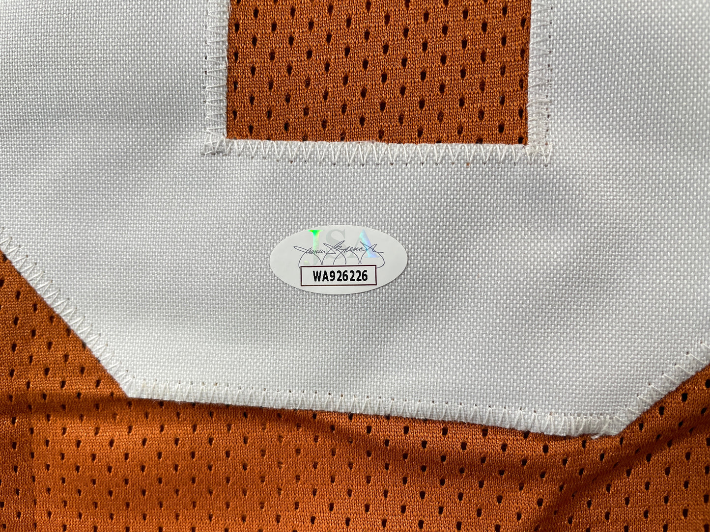 VINCE YOUNG TEXAS LONGHORNS SIGNED STAT JERSEY JSA COA