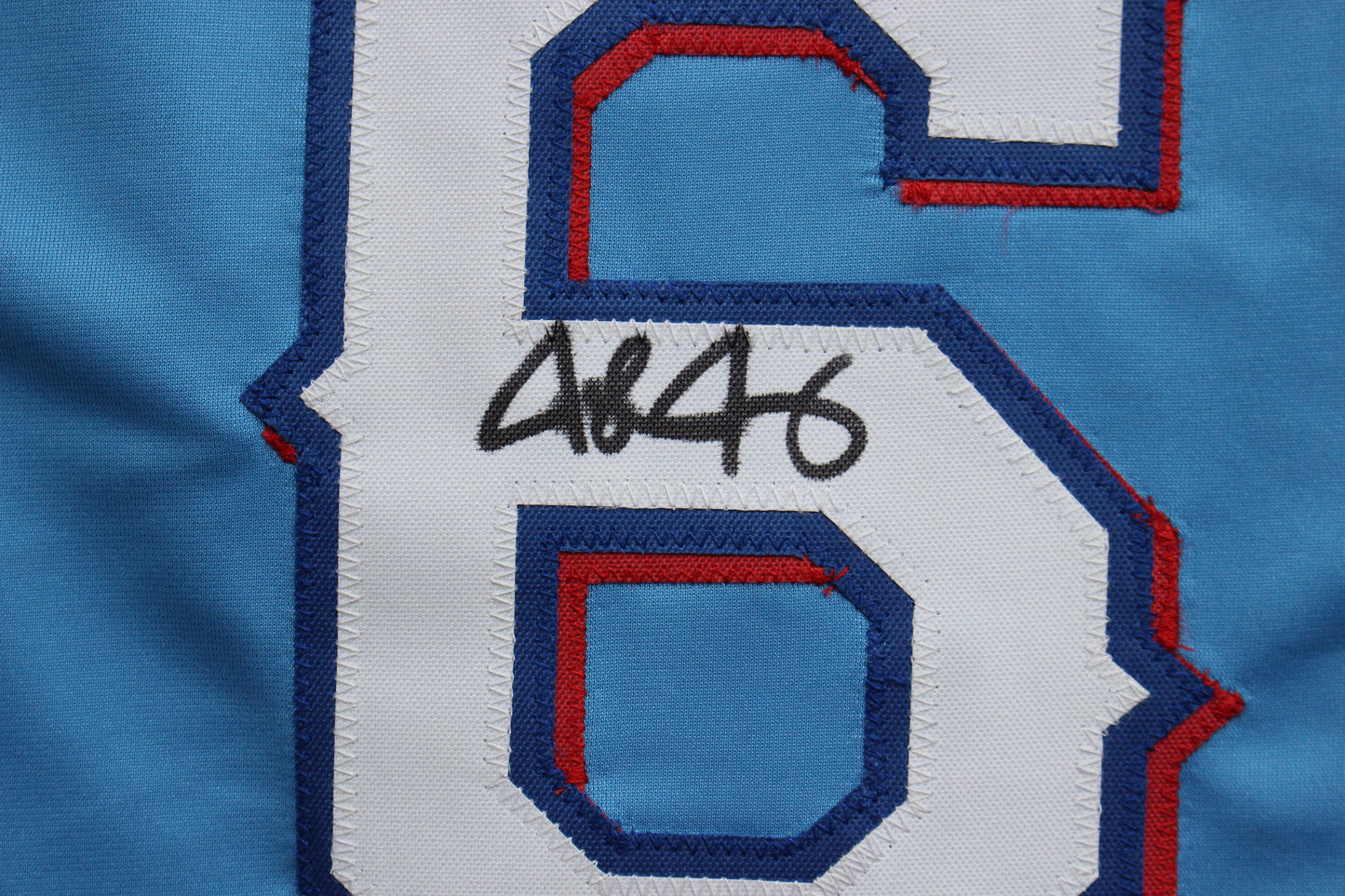 JOSH JUNG TEXAS RANGERS SIGNED ALT Light Blue JERSEY Red Raiders BAS