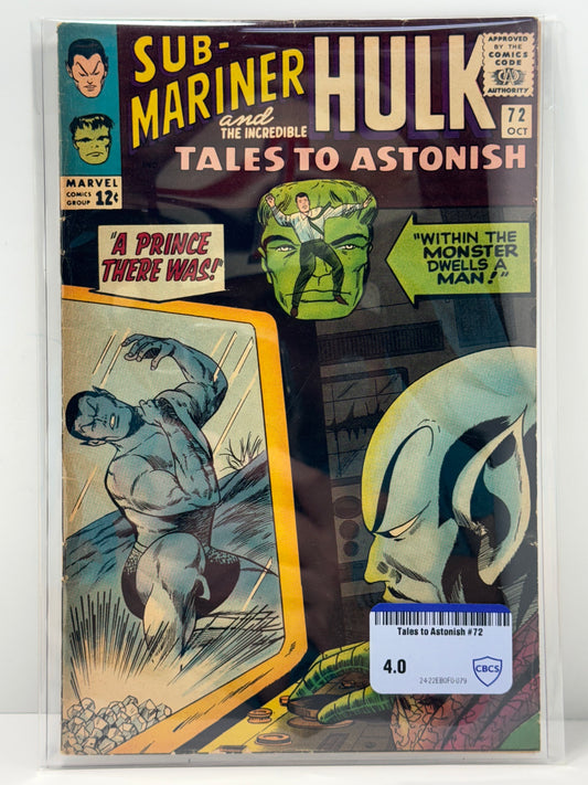 Tales To Astonish #72 1965 Hulk & Sub-Mariner CBCS Comic Review 4.0