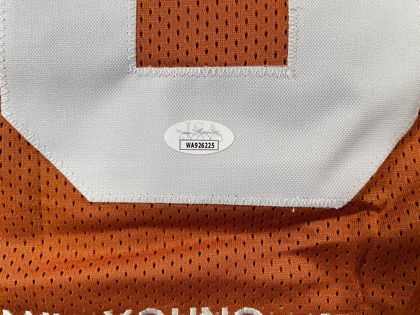 VINCE YOUNG TEXAS LONGHORNS SIGNED STAT JERSEY JSA COA