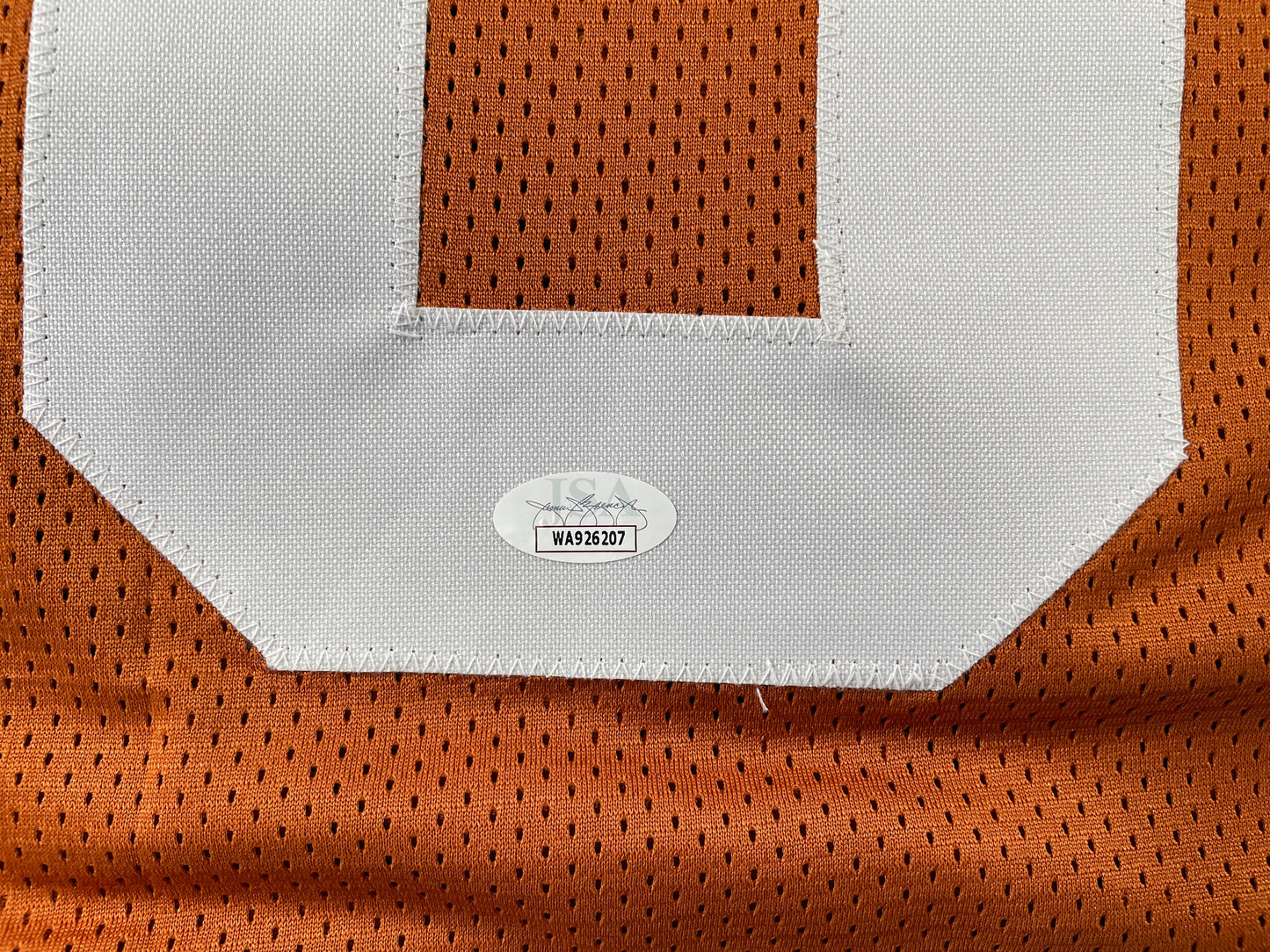 VINCE YOUNG TEXAS LONGHORNS SIGNED STAT JERSEY JSA COA