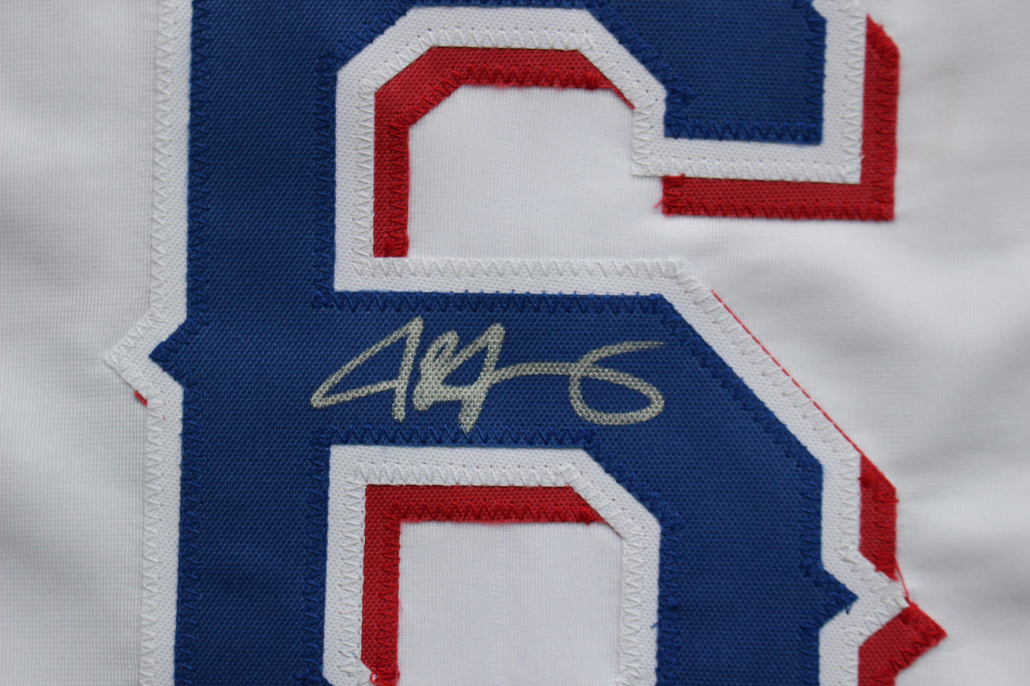 JOSH JUNG TEXAS RANGERS SIGNED HOME JERSEY Red Raiders BAS
