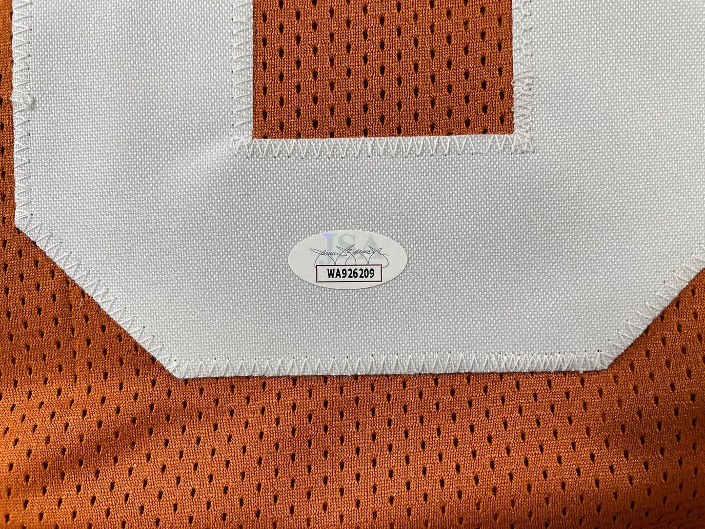 VINCE YOUNG TEXAS LONGHORNS SIGNED STAT JERSEY JSA COA