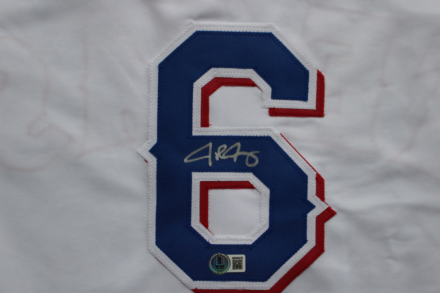 JOSH JUNG TEXAS RANGERS SIGNED HOME JERSEY Red Raiders BAS