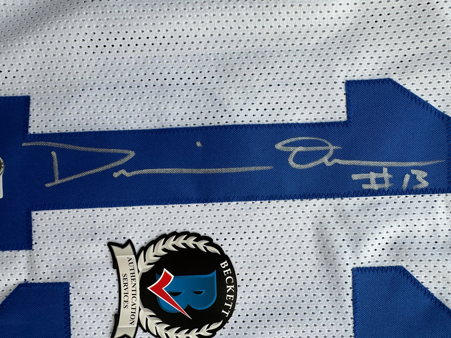 DEMARVION OVERSHOWN SIGNED WHITE JERSEY Dallas Cowboys BAS