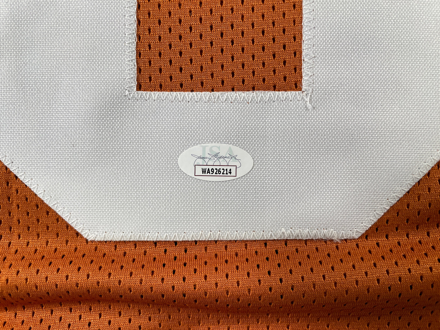 VINCE YOUNG TEXAS LONGHORNS SIGNED STAT JERSEY JSA COA