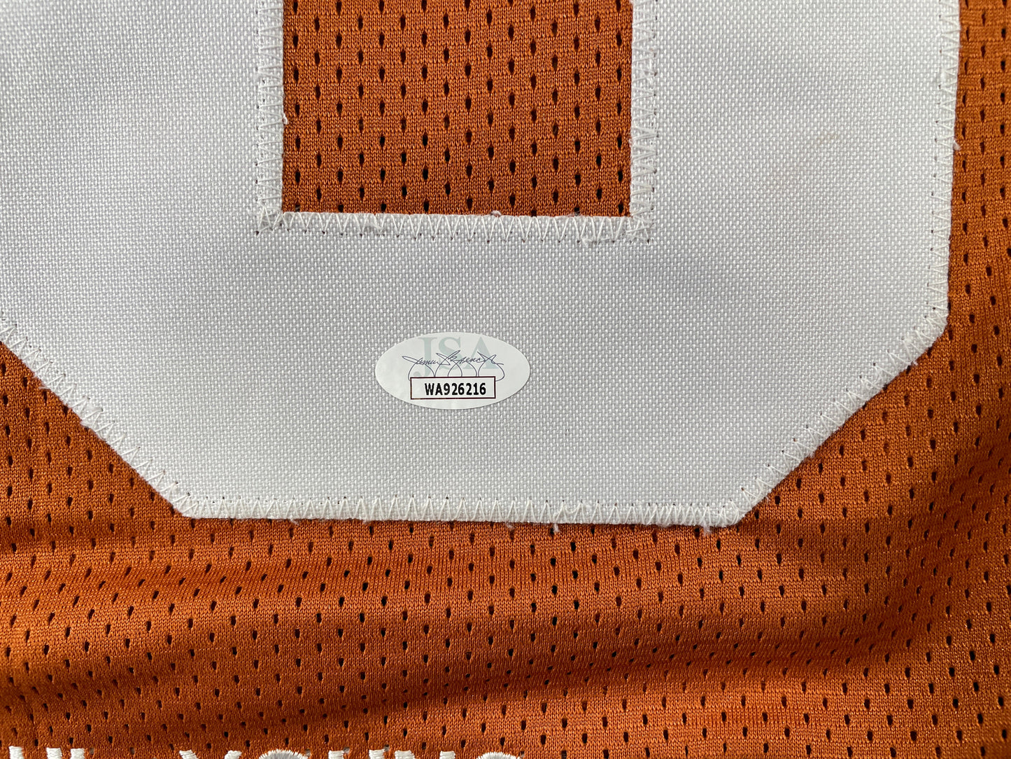 VINCE YOUNG TEXAS LONGHORNS SIGNED STAT JERSEY JSA COA