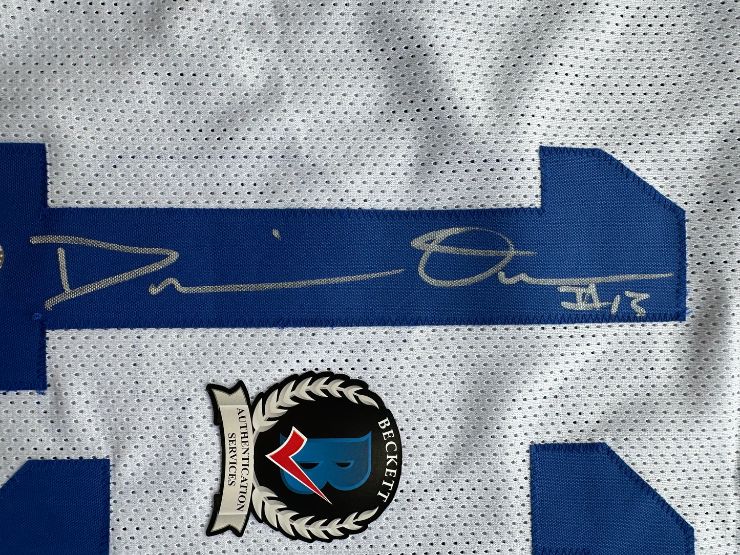 DEMARVION OVERSHOWN SIGNED WHITE JERSEY Dallas Cowboys BAS