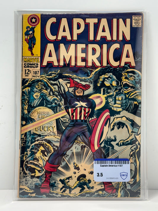 Captain America #107 KEY Marvel Comic Silver Age November 1968 CBCS Comic Review 3.5