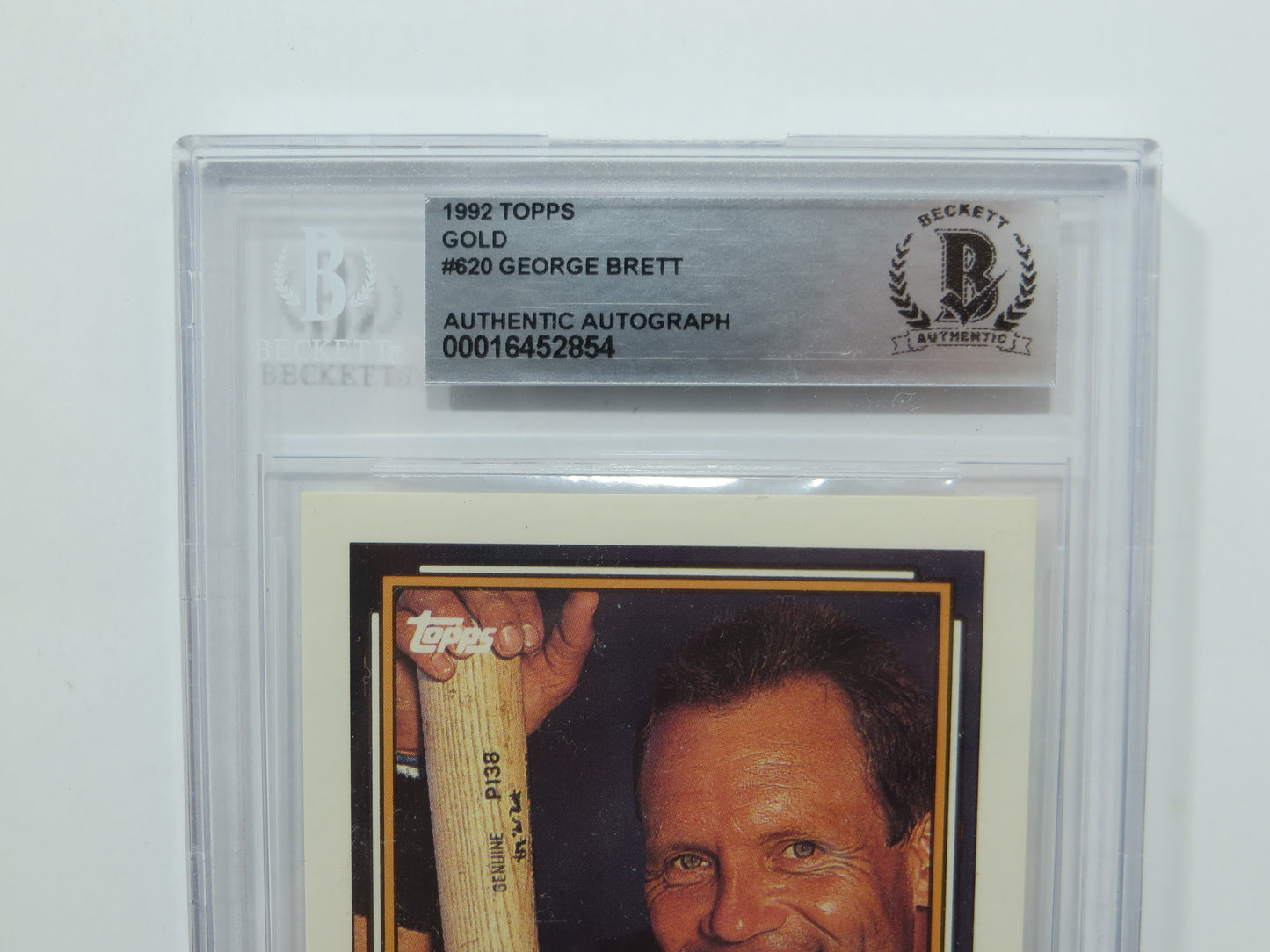 GEORGE BRETT SIGNED BGS BAS Slab 1992 TOPPS GOLD #620 Kansas City Royals
