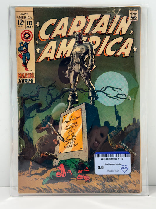 Captain America #113 Comic Book Jim Steranko Cover CBCS Comic Review 3.0