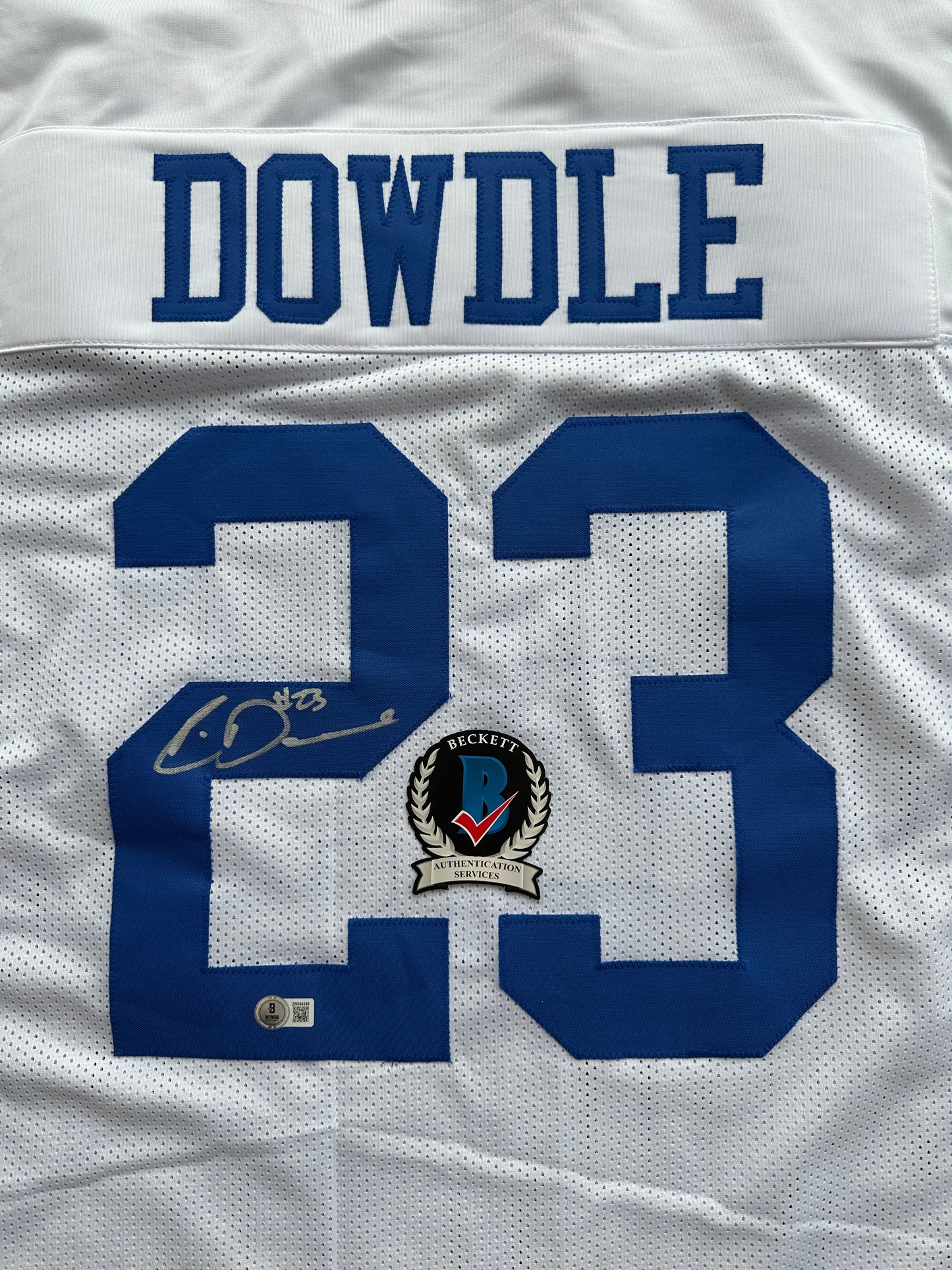 RICO DOWDLE SIGNED WHITE DALLAS COWBOYS JERSEY South Carloina Gamecocks BAS