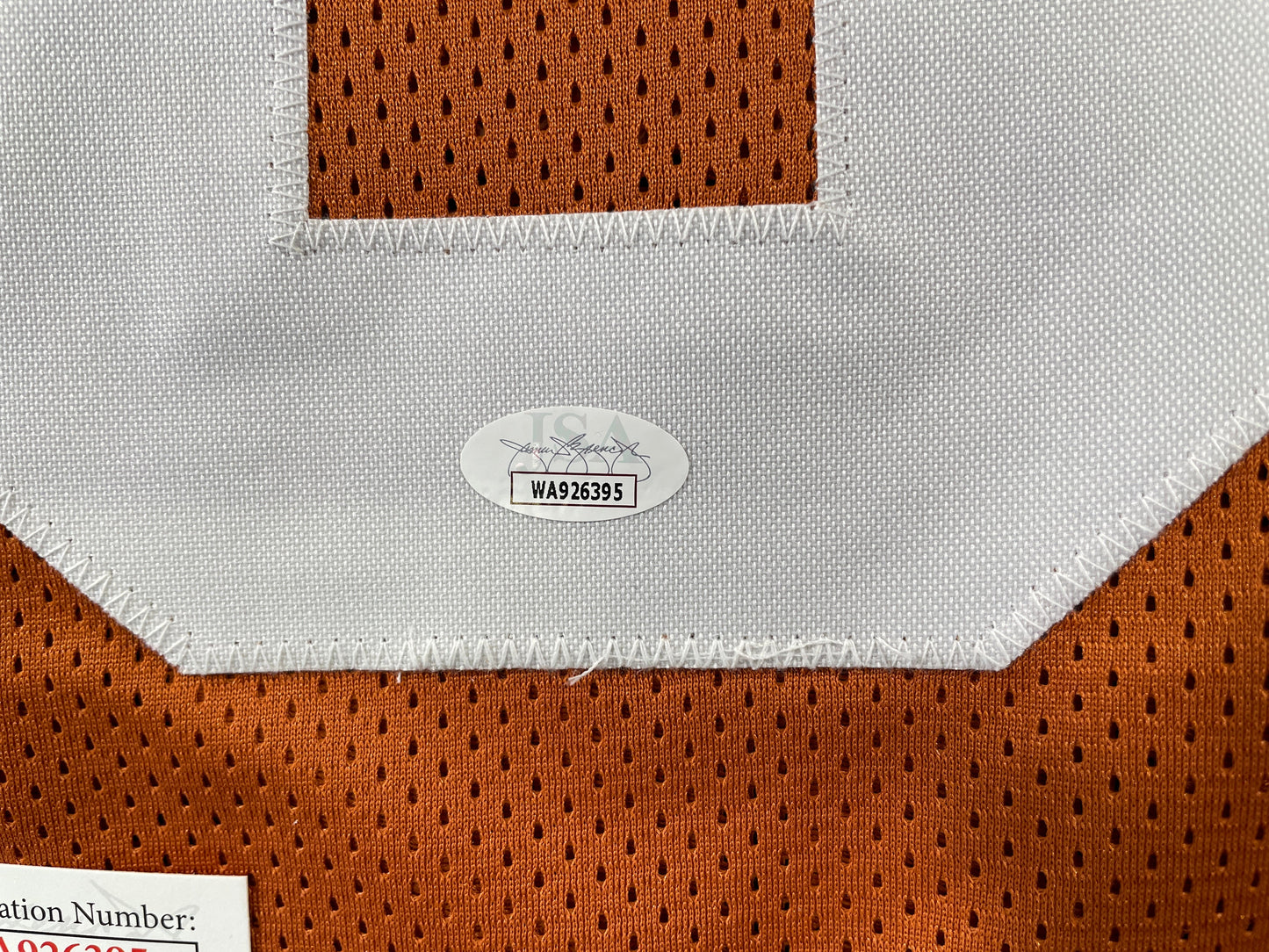 VINCE YOUNG TEXAS LONGHORNS SIGNED JERSEY JSA COA