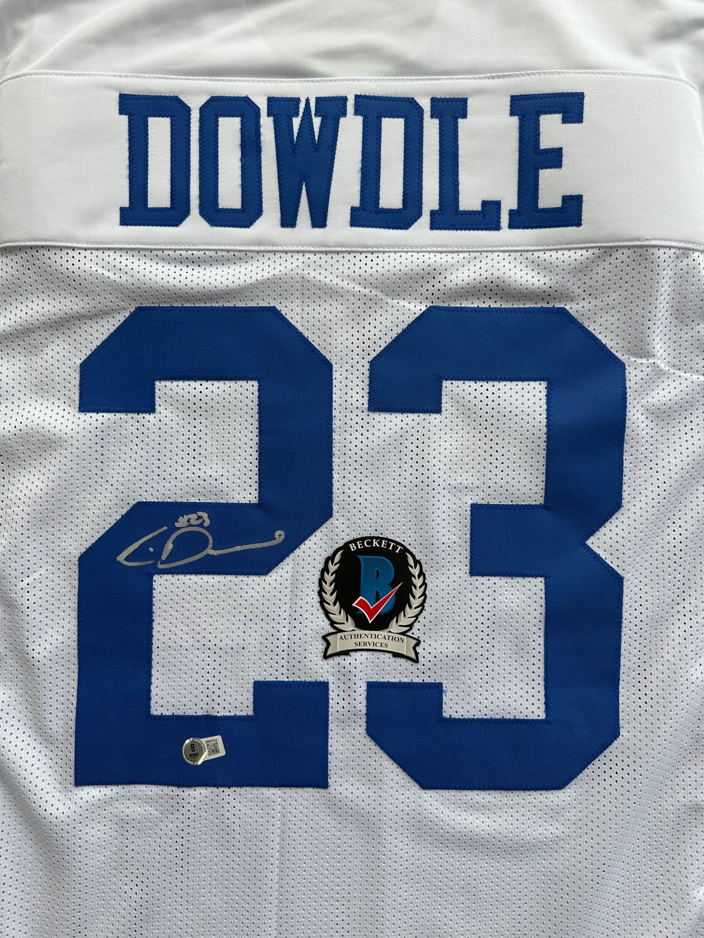 RICO DOWDLE SIGNED WHITE DALLAS COWBOYS JERSEY South Carloina Gamecocks BAS