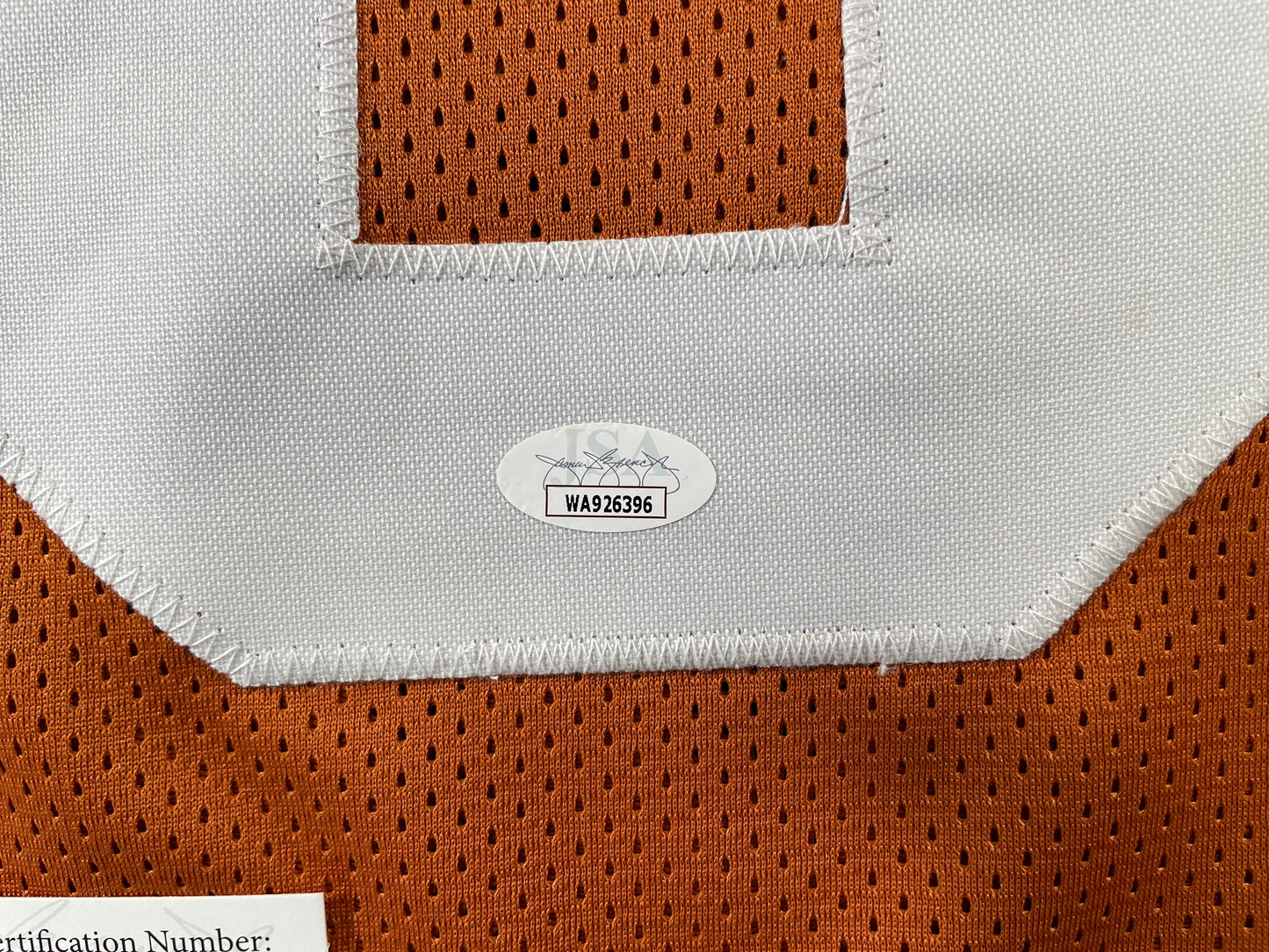 VINCE YOUNG TEXAS LONGHORNS SIGNED JERSEY JSA COA