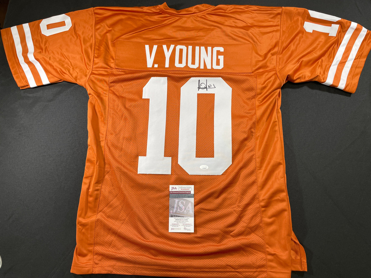 VINCE YOUNG TEXAS LONGHORNS SIGNED JERSEY JSA COA