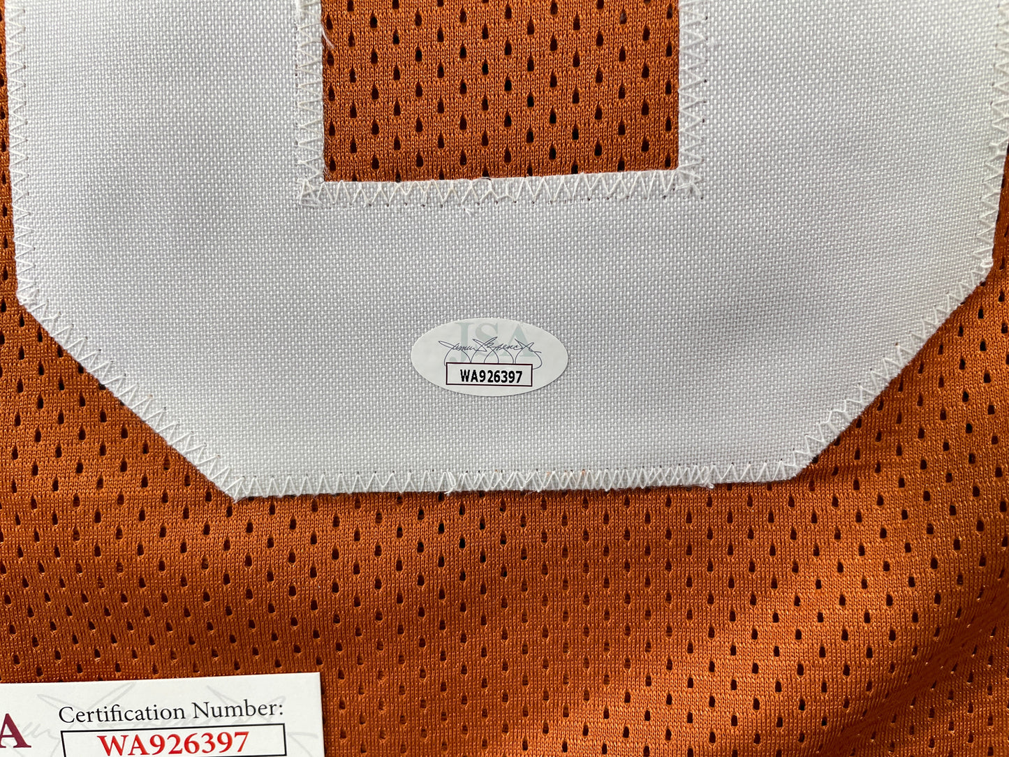 VINCE YOUNG TEXAS LONGHORNS SIGNED JERSEY JSA COA