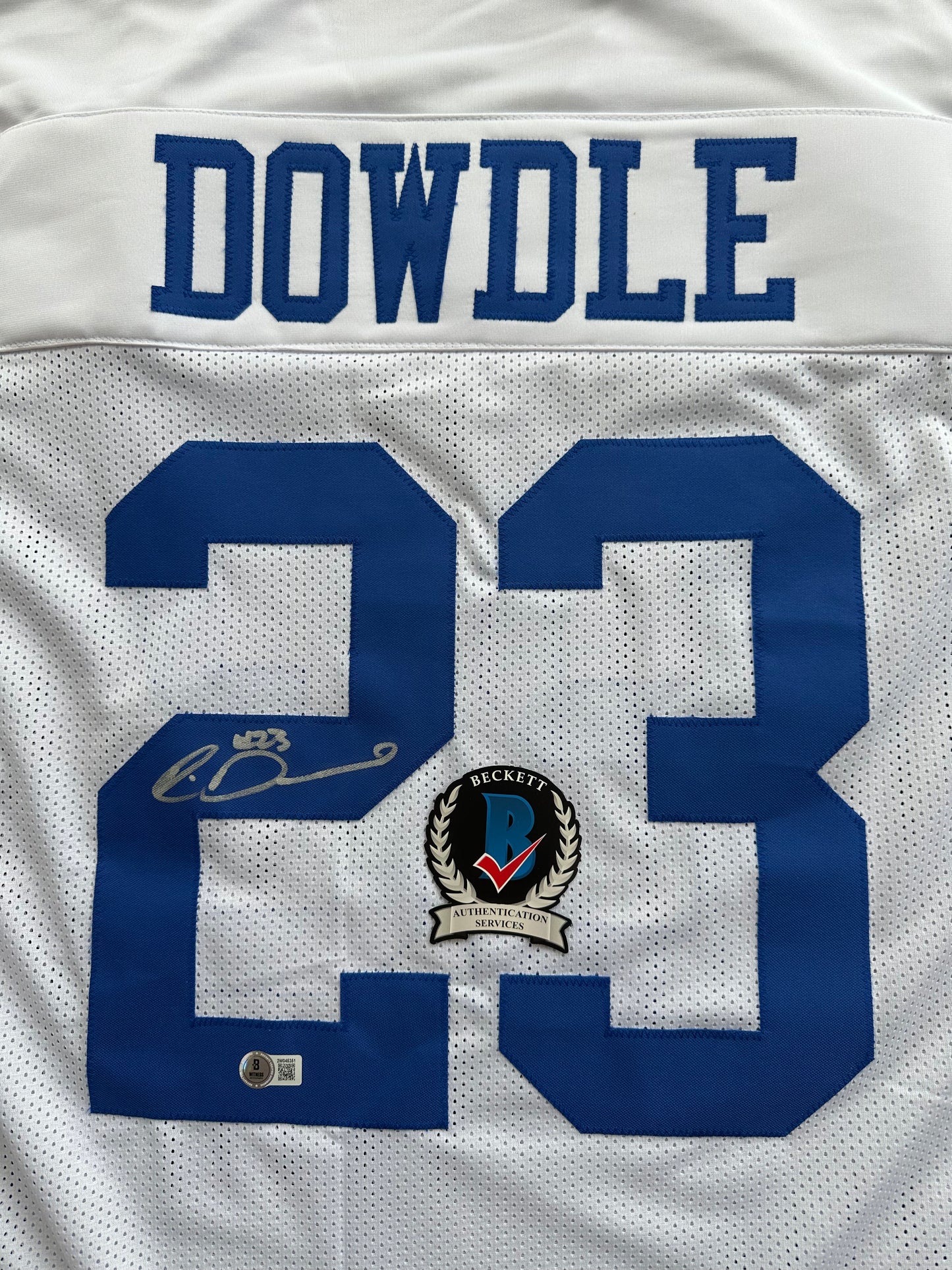 RICO DOWDLE SIGNED WHITE DALLAS COWBOYS JERSEY South Carloina Gamecocks BAS