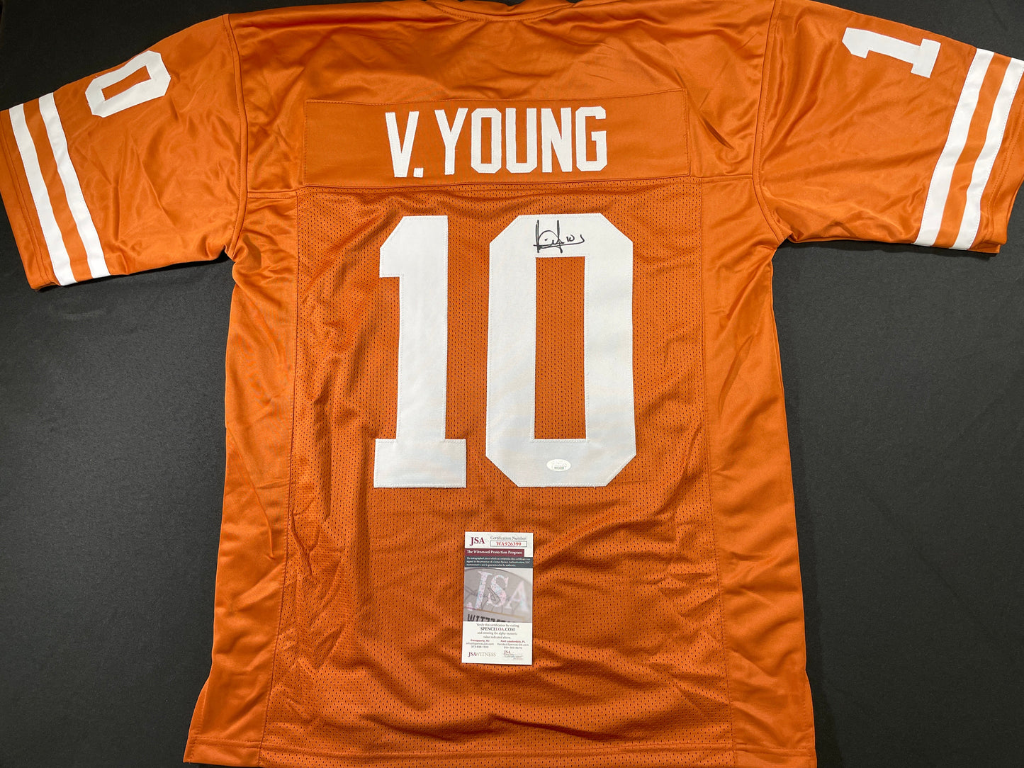 VINCE YOUNG TEXAS LONGHORNS SIGNED JERSEY JSA COA