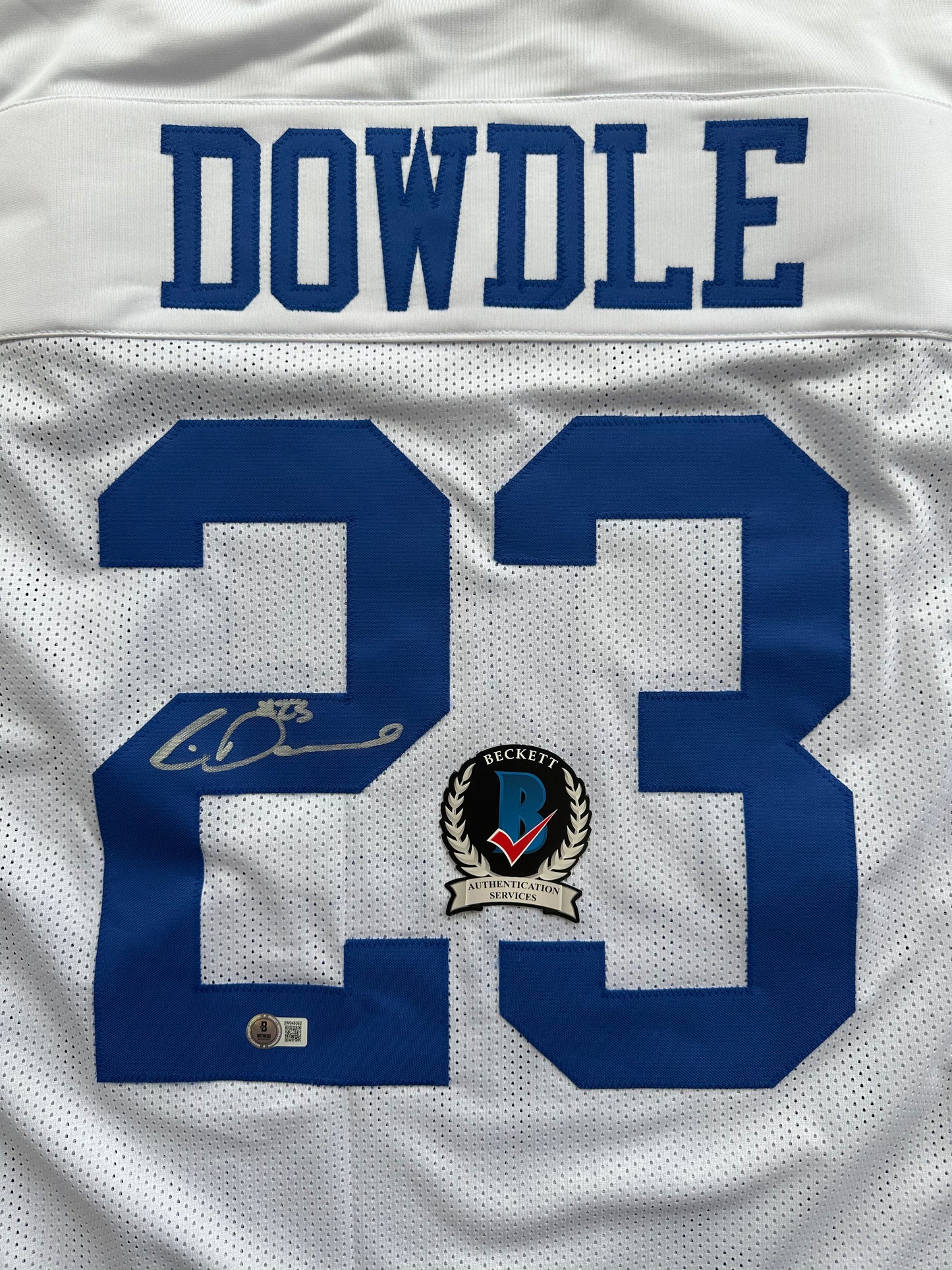 RICO DOWDLE SIGNED WHITE DALLAS COWBOYS JERSEY South Carloina Gamecocks BAS