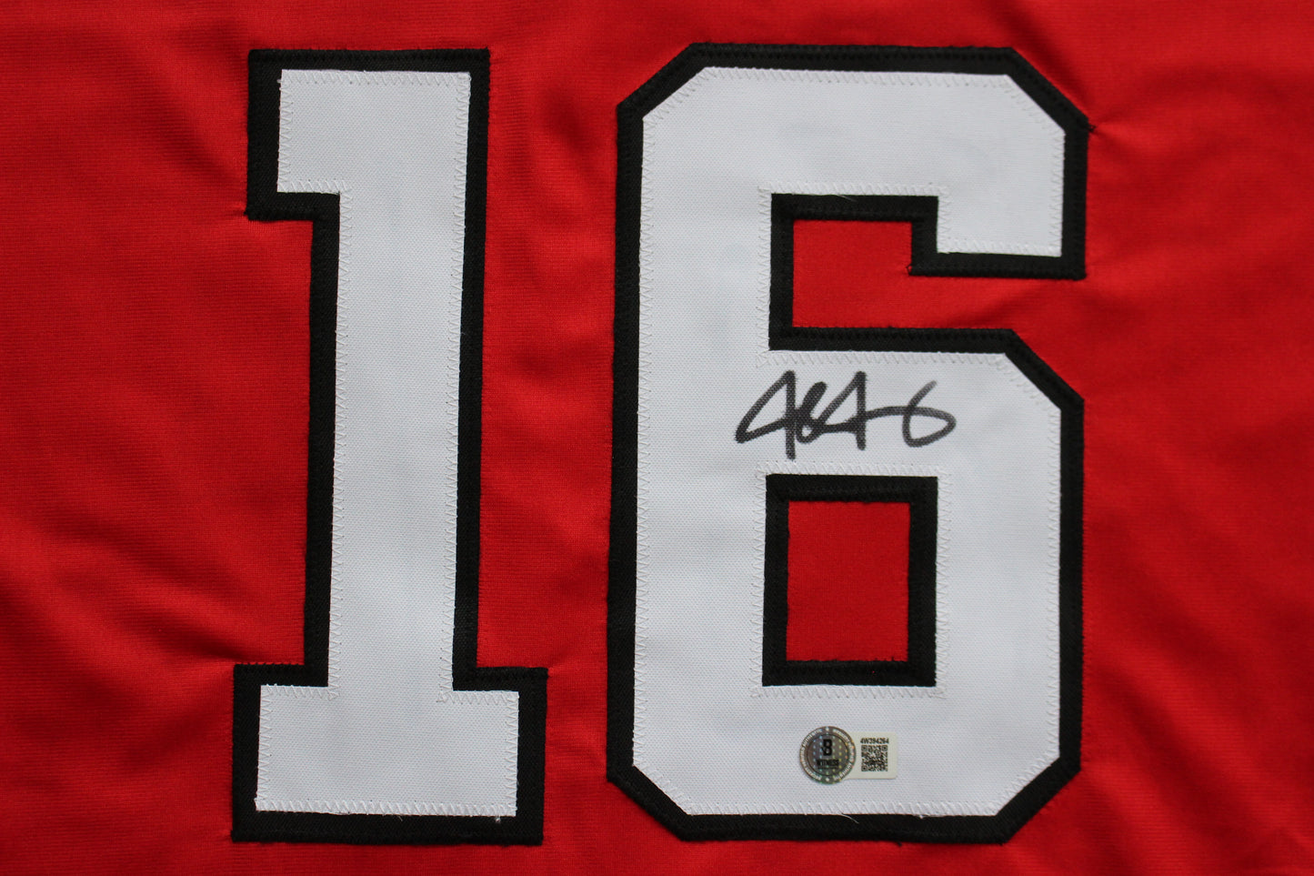 JOSH JUNG TEXAS TECH RED RAIDERS SIGNED BASEBALL JERSEY Texas Rangers BAS