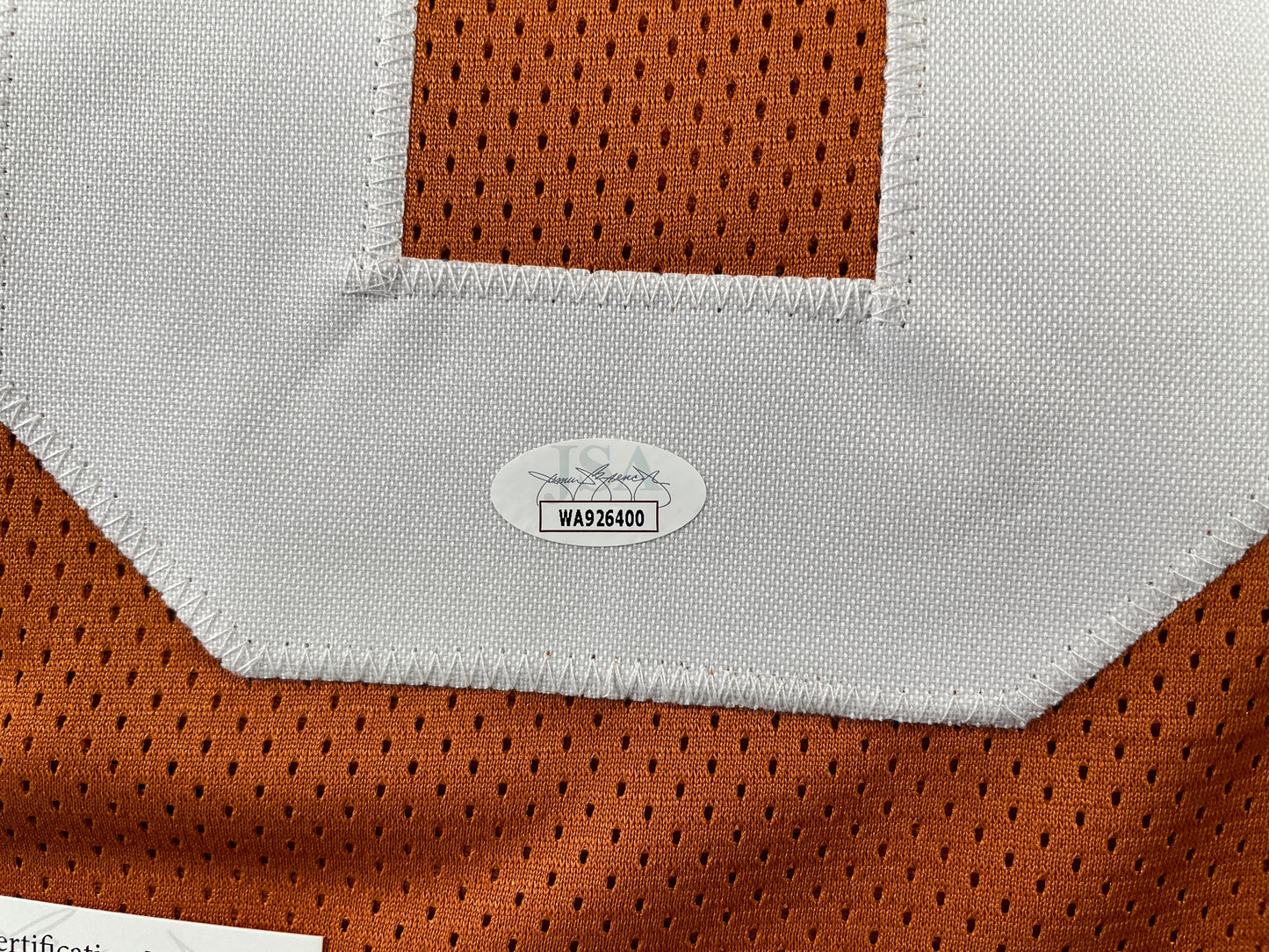 VINCE YOUNG TEXAS LONGHORNS SIGNED JERSEY JSA COA