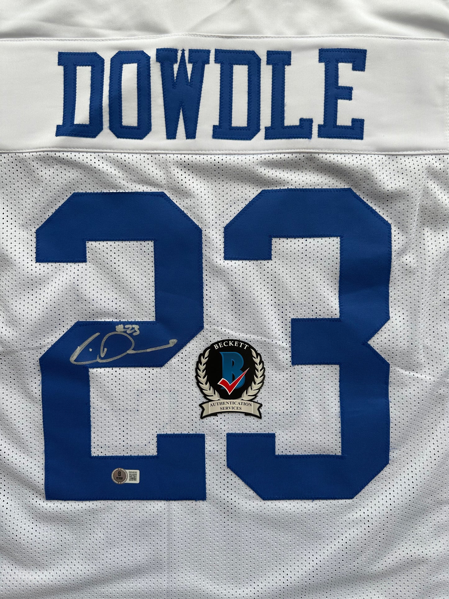 RICO DOWDLE SIGNED WHITE DALLAS COWBOYS JERSEY South Carloina Gamecocks BAS