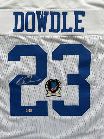 RICO DOWDLE SIGNED WHITE DALLAS COWBOYS JERSEY South Carloina Gamecocks BAS