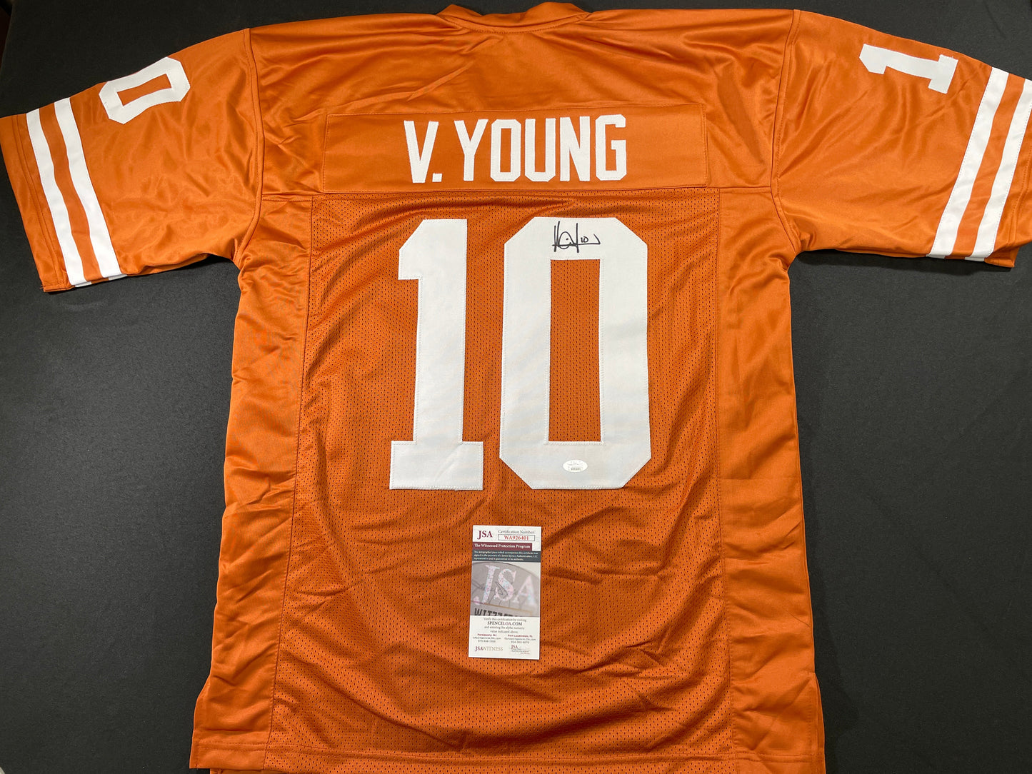 VINCE YOUNG TEXAS LONGHORNS SIGNED JERSEY JSA COA