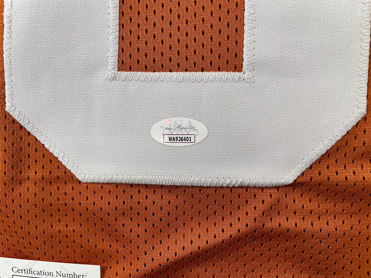 VINCE YOUNG TEXAS LONGHORNS SIGNED JERSEY JSA COA