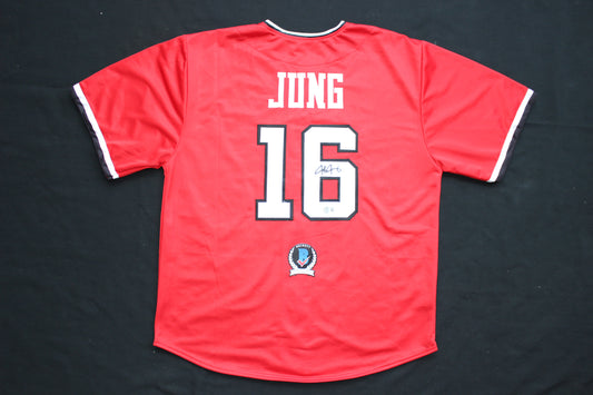 JOSH JUNG TEXAS TECH RED RAIDERS SIGNED BASEBALL JERSEY Texas Rangers BAS