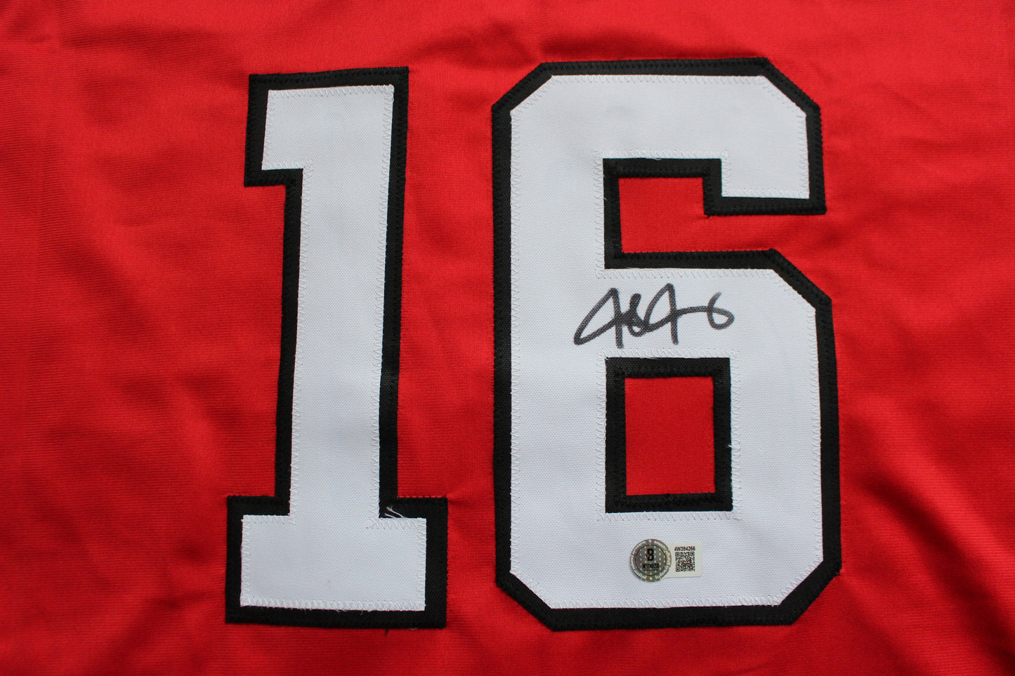 JOSH JUNG TEXAS TECH RED RAIDERS SIGNED BASEBALL JERSEY Texas Rangers BAS
