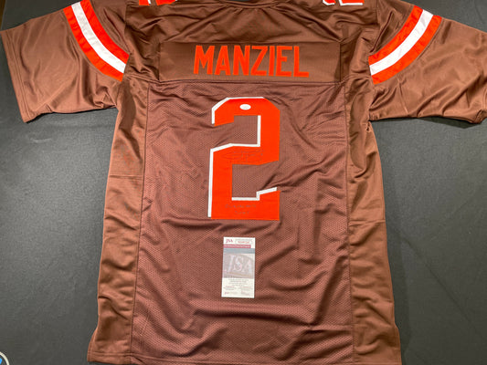 JOHNNY MANZIEL CLEVELAND BROWN SIGNED BROWN JERSEY w/Cleveland Sucks JSA